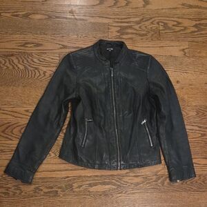 Apt. 9 - Women's Black Leather Jacket - Medium